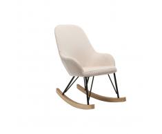 Poltrona relax - Baby sedia a dondolo tessuto naturale gambe in metallo e frassino JHENE