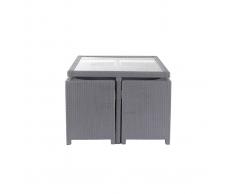 Salotto da giardino in resina intrecciata / tavolo e sedie colore grigio STILE GRECO