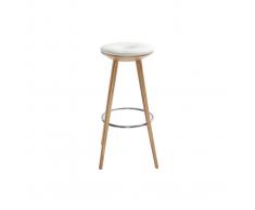 Sgabello da bar stile scandinavo bianco gambe legno chiaro 79cm NORDECO