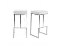 Gruppo di 2 sgabelli design bianchi Omicron