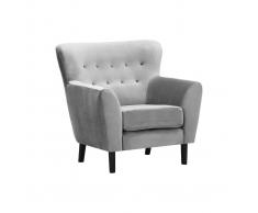 Poltrona classica in velluto Grigio MAYFAIR