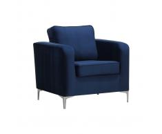 Poltrona design in velluto blu scuro HARRY
