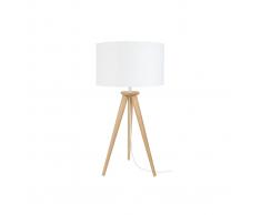 Lampada da tavolo design treppiede in legno naturale TRIPOD