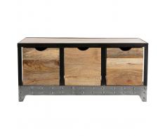 Cassettiera / scarpiera in legno e metallo ATELIER