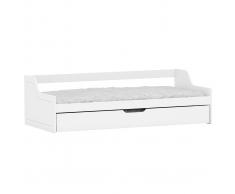 Letto per bambini con cassetto 90x200 pino bianco THEO