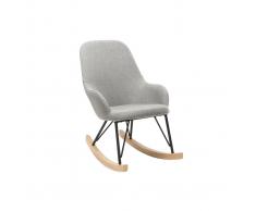 Poltrona relax - Baby sedia a dondolo tessuto grigio gambe in metallo e frassino JHENE