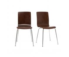 Sedia design in noce lotto di 2 NELLY
