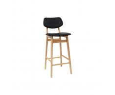 Sgabello / sedia da bar design nero e legno naturale 65 cm NORDECO