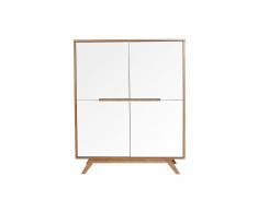 Buffet alto legno naturale e bianco 4 ante HELIA