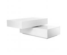 Tavolino design girevole 4 cassetti di colore bianco ELEA