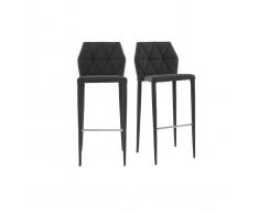 Sgabello da bar design grigio gruppo di 2 KARLA