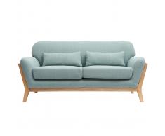 Divano scandinavo a 2 posti Blu laguna piedi in legno YOKO
