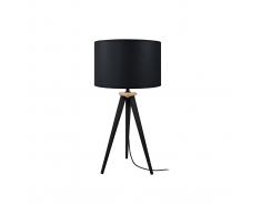 Lampada da tavolo design treppiede in legno Nero TRIPOD