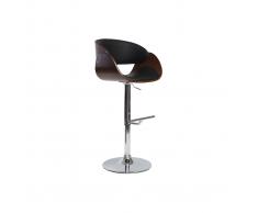 Sgabello da bar design nero e legno BENT