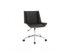 Poltrona da ufficio design in poliuretano Nero e legno MELKIOR