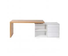 Scrivania design bianco lucido e frassino NEW MAX