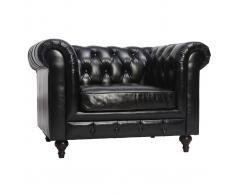 Poltrona design in pelle Nero CHESTERFIELD