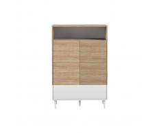 Buffet alto scandinavo bianco e legno STRIPE