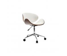 Sedia da ufficio design colore bianco e legno WALNUT