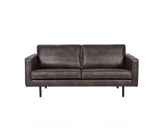 Divano pelle vintage nero 2 posti ASPEN