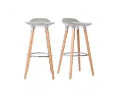 Sgabello da bar design scandinavo grigio (gruppo di 2) GILDA