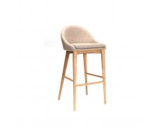 Sedia alta design legno poliestere beige SHANA 75 cm