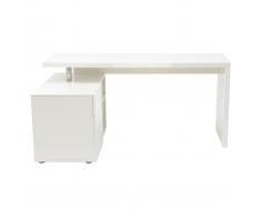 Scrivania design bianca laccata cassetti lato sinistro MAXI