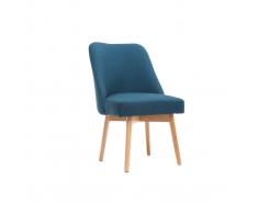 Sedia scandinava tessuto foglia di té piedi in legno chiaro LIV