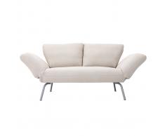Divano convertibile design 2 posti beige microfibraELMER