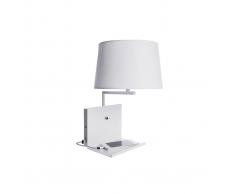 Applique da parete design con presa USB in metallo Bianco PLUG