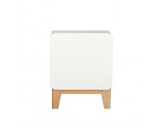 Comodino scandinavo Bianco e legno KUNG