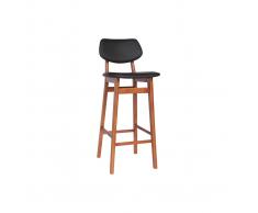 Sedia da bar design in legno di noce Nero 75 cm NORDECO