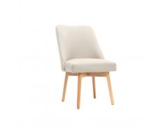 Sedia scandinava tessuto naturale piedi in legno chiaro LIV