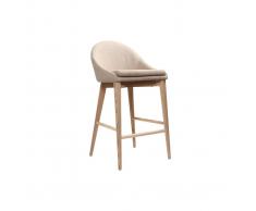 Sedia alta design legno poliestere beige DALIA