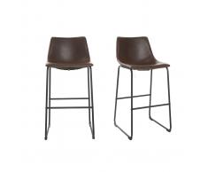 Sgabello da bar vintage PU marrone 73cm gruppo di 2 NEW ROCK