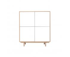 Mobiletto buffet scandinavo alto in legno Bianco 125 cm SID