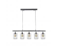 Lampada da soffitto industriale 5 lampadine in metallo grigio LOFT