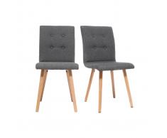 Sedia design grigio scuro e legno gruppo di due HORTA