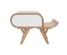 Comodino scandinavo frassino e bianco (destro) KYOTO
