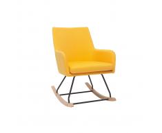 Poltrona sedia a dondolo design in tessuto giallo SHANA