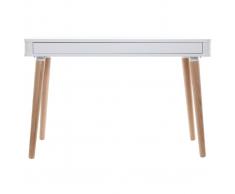 Scrivania design scandinava bianca e legno TOTEM