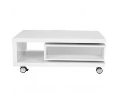 Tavolino design laccato bianco LIVO