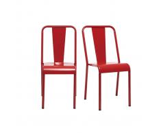 Sedia design metallo rosso gruppo di 2 EVAN