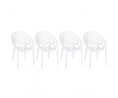 Sedia design colore bianco gruppo di 4 ARBOL