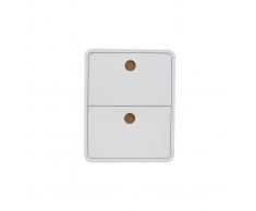 Scarpiera 2 porte bianco lucido e frassino KOPEN