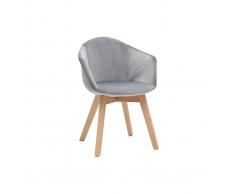 Sedia design in velluto grigio TAYA