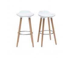 Sgabello da bar bianco in stile scandinavo gruppo di 2 GILDA