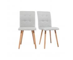 Sedia design grigio chiaro e legno gruppo di due HORTA