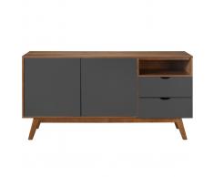 Buffet design grigio antracite e noce NEELA