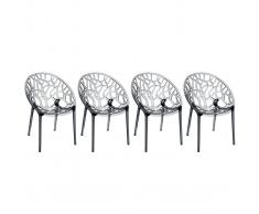 Sedia design colore grigio fumo di 4 ARBOL